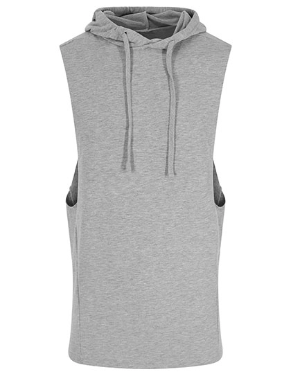 Urban Sleeveless Muscle Hoodie zum Besticken und Bedrucken in der Farbe Sports Grey mit Ihren Logo, Schriftzug oder Motiv.