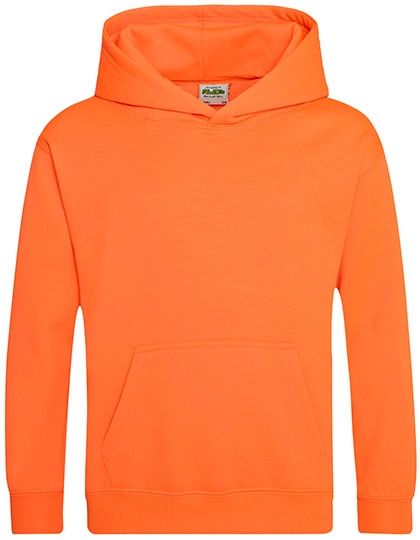 Kids´ Electric Hoodie zum Besticken und Bedrucken in der Farbe Electric Orange mit Ihren Logo, Schriftzug oder Motiv.