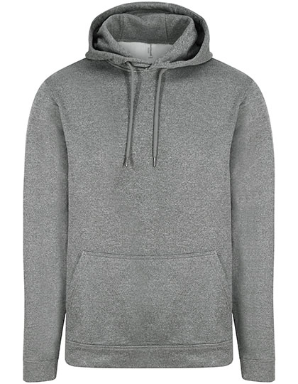 Sports Polyester Hoodie zum Besticken und Bedrucken in der Farbe Grey Melange mit Ihren Logo, Schriftzug oder Motiv.