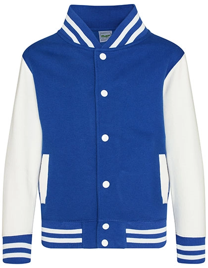 Kids´ Varsity Jacket zum Besticken und Bedrucken in der Farbe Royal Blue-White mit Ihren Logo, Schriftzug oder Motiv.