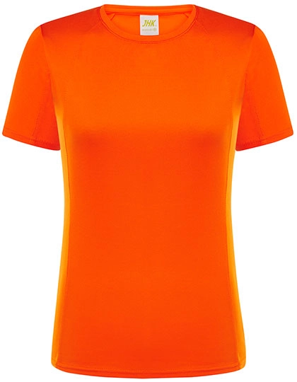 Ladies´ Sport T-Shirt zum Besticken und Bedrucken in der Farbe Orange mit Ihren Logo, Schriftzug oder Motiv.