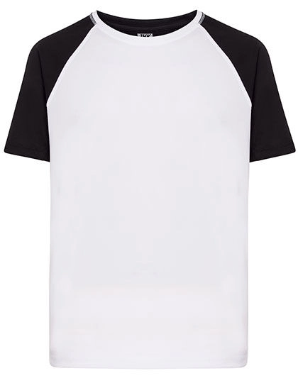 Men´s Sport T-Shirt Contrast zum Besticken und Bedrucken in der Farbe White-Black mit Ihren Logo, Schriftzug oder Motiv.