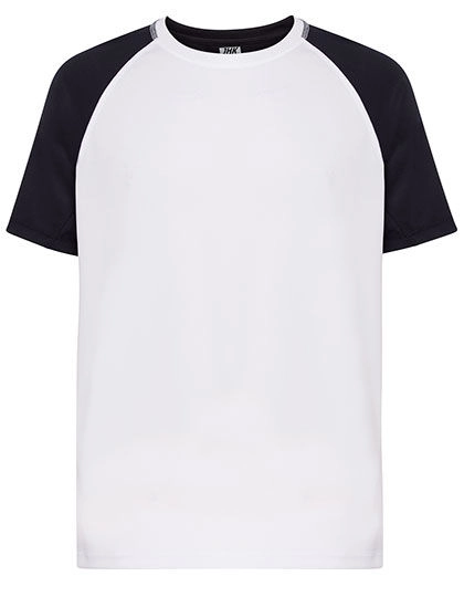 Men´s Sport T-Shirt Contrast zum Besticken und Bedrucken in der Farbe White-Navy mit Ihren Logo, Schriftzug oder Motiv.