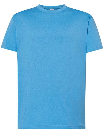 Regular T-Shirt zum Besticken und Bedrucken in der Farbe Azure mit Ihren Logo, Schriftzug oder Motiv.