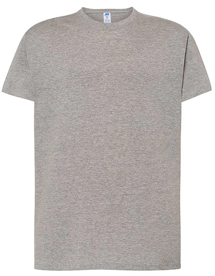 Regular T-Shirt zum Besticken und Bedrucken in der Farbe Grey Melange mit Ihren Logo, Schriftzug oder Motiv.