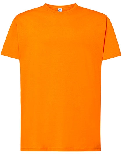 Regular T-Shirt zum Besticken und Bedrucken in der Farbe Orange mit Ihren Logo, Schriftzug oder Motiv.