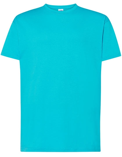 Regular T-Shirt zum Besticken und Bedrucken in der Farbe Turquoise mit Ihren Logo, Schriftzug oder Motiv.