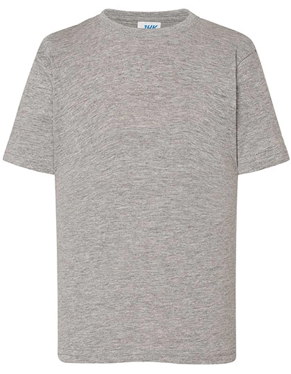 Kids´ T-Shirt zum Besticken und Bedrucken in der Farbe Grey Melange mit Ihren Logo, Schriftzug oder Motiv.