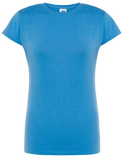 Ladies´ Regular Comfort T-Shirt zum Besticken und Bedrucken in der Farbe Azure mit Ihren Logo, Schriftzug oder Motiv.