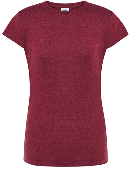 Ladies´ Regular Comfort T-Shirt zum Besticken und Bedrucken in der Farbe Burgundy Heather mit Ihren Logo, Schriftzug oder Motiv.