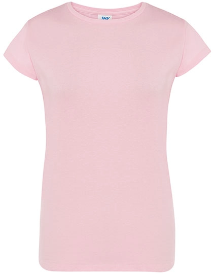 Ladies´ Regular Comfort T-Shirt zum Besticken und Bedrucken in der Farbe Pink mit Ihren Logo, Schriftzug oder Motiv.
