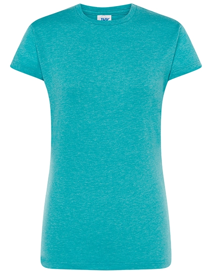 Ladies´ Regular Comfort T-Shirt zum Besticken und Bedrucken in der Farbe Turquoise Heather mit Ihren Logo, Schriftzug oder Motiv.