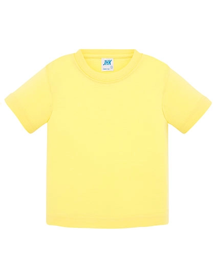 Baby T-Shirt zum Besticken und Bedrucken in der Farbe Light Yellow mit Ihren Logo, Schriftzug oder Motiv.