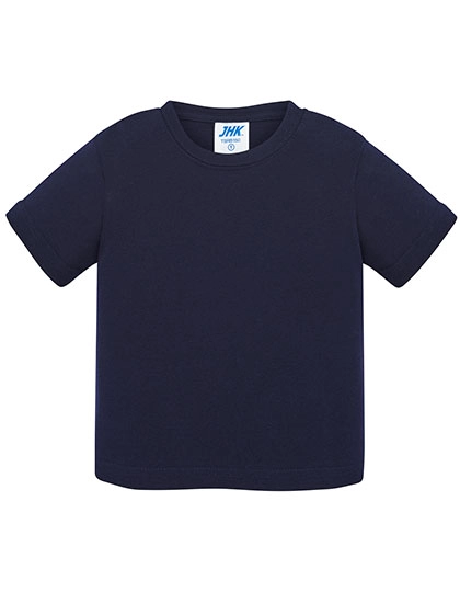Baby T-Shirt zum Besticken und Bedrucken in der Farbe Navy mit Ihren Logo, Schriftzug oder Motiv.