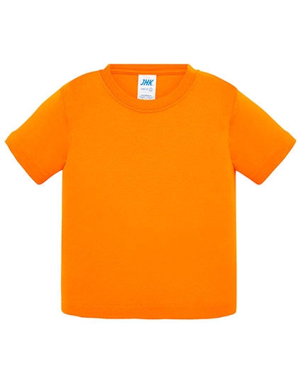 Baby T-Shirt zum Besticken und Bedrucken in der Farbe Orange mit Ihren Logo, Schriftzug oder Motiv.