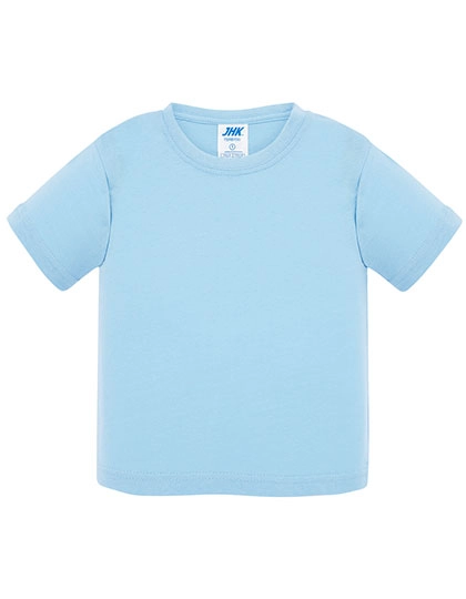 Baby T-Shirt zum Besticken und Bedrucken in der Farbe Sky mit Ihren Logo, Schriftzug oder Motiv.