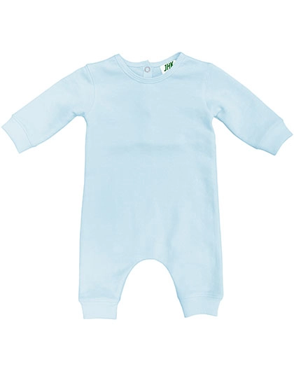 Baby Playsuit Long Sleeve zum Besticken und Bedrucken in der Farbe Sky mit Ihren Logo, Schriftzug oder Motiv.