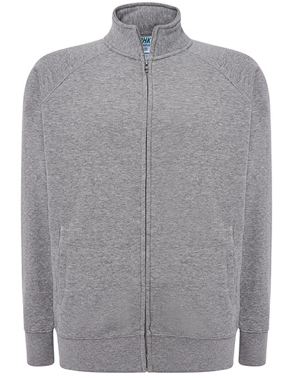 Full Zip Sweatshirt zum Besticken und Bedrucken in der Farbe Grey Melange mit Ihren Logo, Schriftzug oder Motiv.