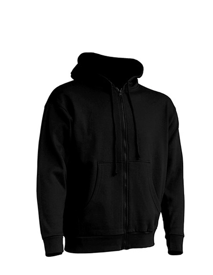 Zipped Hooded Sweater zum Besticken und Bedrucken in der Farbe Black mit Ihren Logo, Schriftzug oder Motiv.
