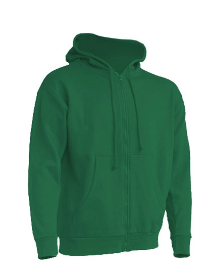 Zipped Hooded Sweater zum Besticken und Bedrucken in der Farbe Kelly Green mit Ihren Logo, Schriftzug oder Motiv.
