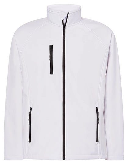 Softshell Jacket zum Besticken und Bedrucken in der Farbe White mit Ihren Logo, Schriftzug oder Motiv.