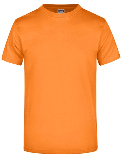 Round-T Heavy zum Besticken und Bedrucken in der Farbe Orange mit Ihren Logo, Schriftzug oder Motiv.