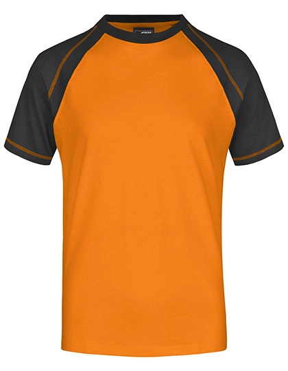 Men´s Raglan-T zum Besticken und Bedrucken in der Farbe Orange-Black mit Ihren Logo, Schriftzug oder Motiv.