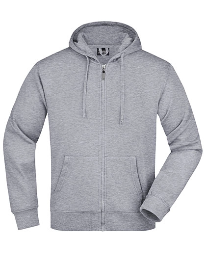Men´s Hooded Jacket zum Besticken und Bedrucken in der Farbe Grey Heather mit Ihren Logo, Schriftzug oder Motiv.