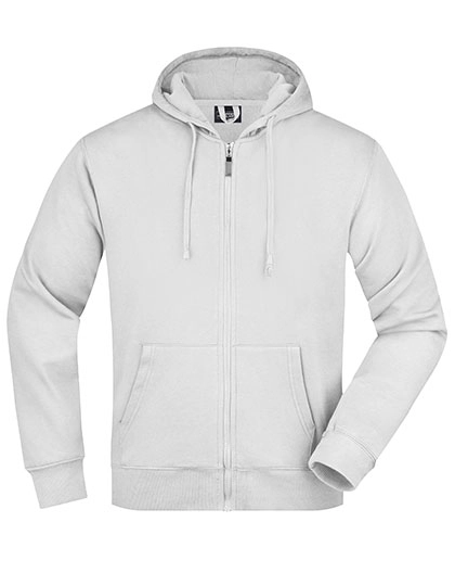 Men´s Hooded Jacket zum Besticken und Bedrucken in der Farbe White mit Ihren Logo, Schriftzug oder Motiv.