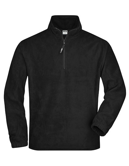 Half-Zip Fleece zum Besticken und Bedrucken in der Farbe Black mit Ihren Logo, Schriftzug oder Motiv.