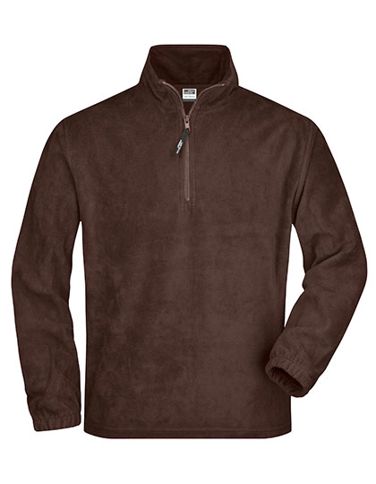 Half-Zip Fleece zum Besticken und Bedrucken in der Farbe Brown mit Ihren Logo, Schriftzug oder Motiv.