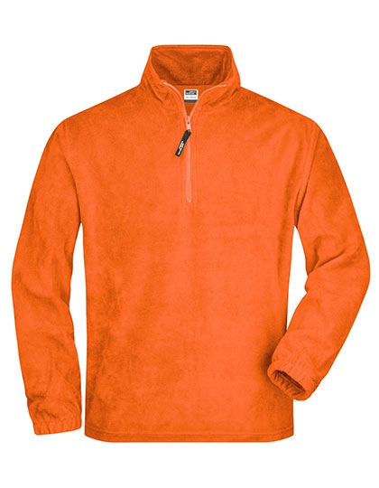 Half-Zip Fleece zum Besticken und Bedrucken in der Farbe Orange mit Ihren Logo, Schriftzug oder Motiv.