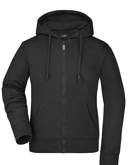 Ladies´ Hooded Jacket zum Besticken und Bedrucken in der Farbe Black mit Ihren Logo, Schriftzug oder Motiv.