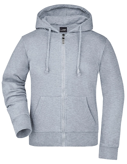 Ladies´ Hooded Jacket zum Besticken und Bedrucken in der Farbe Grey Heather mit Ihren Logo, Schriftzug oder Motiv.
