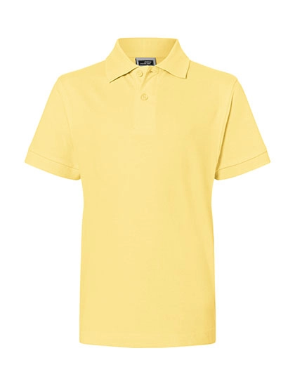 Junior Classic Polo zum Besticken und Bedrucken in der Farbe Light Yellow mit Ihren Logo, Schriftzug oder Motiv.