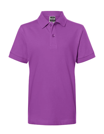 Junior Classic Polo zum Besticken und Bedrucken in der Farbe Purple mit Ihren Logo, Schriftzug oder Motiv.