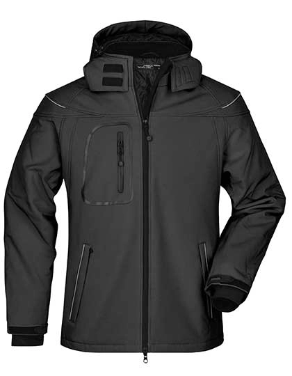 Men´s Winter Softshell Jacket zum Besticken und Bedrucken in der Farbe Black mit Ihren Logo, Schriftzug oder Motiv.