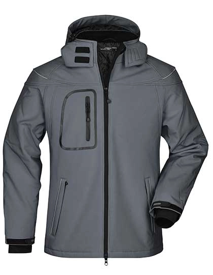 Men´s Winter Softshell Jacket zum Besticken und Bedrucken in der Farbe Carbon mit Ihren Logo, Schriftzug oder Motiv.