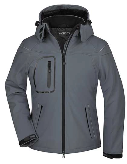Ladies´ Winter Softshell Jacket zum Besticken und Bedrucken in der Farbe Carbon mit Ihren Logo, Schriftzug oder Motiv.
