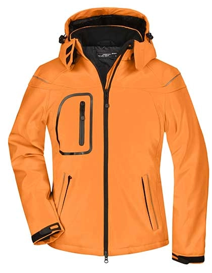Ladies´ Winter Softshell Jacket zum Besticken und Bedrucken in der Farbe Orange mit Ihren Logo, Schriftzug oder Motiv.