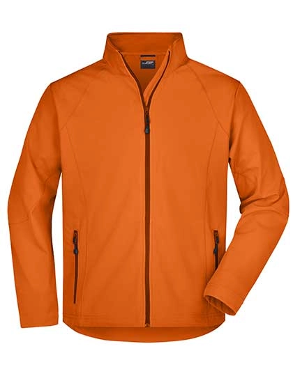 Men´s Softshell Jacket zum Besticken und Bedrucken in der Farbe Orange mit Ihren Logo, Schriftzug oder Motiv.
