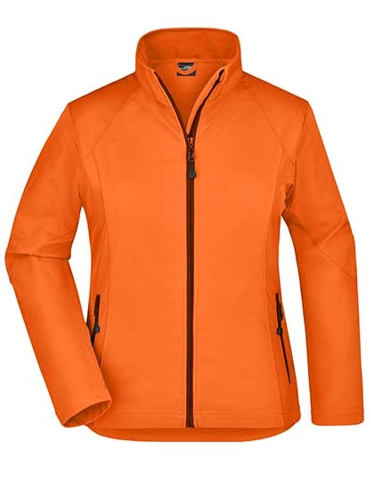 Ladies´ Softshell Jacket zum Besticken und Bedrucken in der Farbe Orange mit Ihren Logo, Schriftzug oder Motiv.
