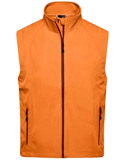 Men´s Softshell Vest zum Besticken und Bedrucken in der Farbe Orange mit Ihren Logo, Schriftzug oder Motiv.