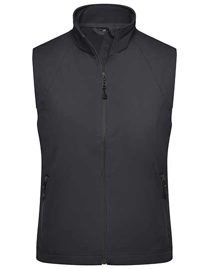Ladies´ Softshell Vest zum Besticken und Bedrucken in der Farbe Black mit Ihren Logo, Schriftzug oder Motiv.