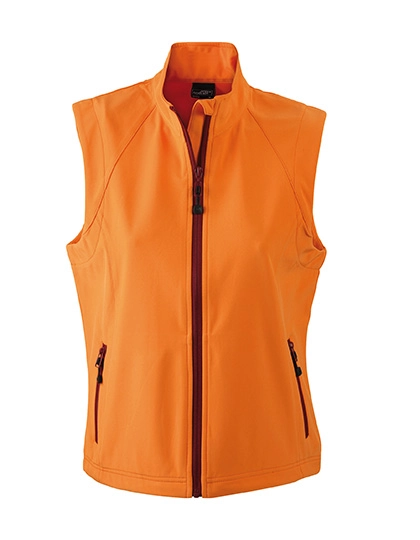 Ladies´ Softshell Vest zum Besticken und Bedrucken in der Farbe Orange mit Ihren Logo, Schriftzug oder Motiv.