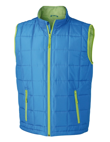 Men´s Padded Light Weight Vest zum Besticken und Bedrucken in der Farbe Aqua-Lime Green mit Ihren Logo, Schriftzug oder Motiv.