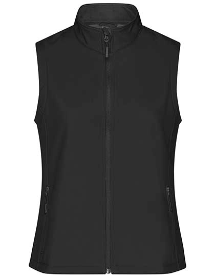 Ladies´ Promo Softshell Vest zum Besticken und Bedrucken in der Farbe Black-Black mit Ihren Logo, Schriftzug oder Motiv.