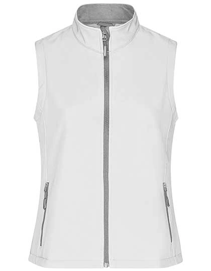 Ladies´ Promo Softshell Vest zum Besticken und Bedrucken in der Farbe White-White mit Ihren Logo, Schriftzug oder Motiv.
