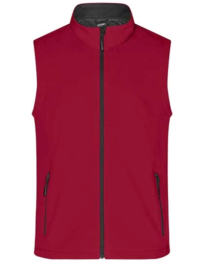 Men´s Promo Softshell Vest zum Besticken und Bedrucken in der Farbe Red-Black mit Ihren Logo, Schriftzug oder Motiv.