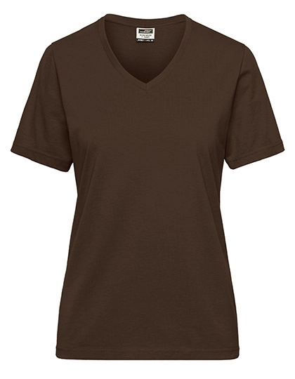 Ladies´ Bio Workwear T-Shirt zum Besticken und Bedrucken in der Farbe Brown mit Ihren Logo, Schriftzug oder Motiv.